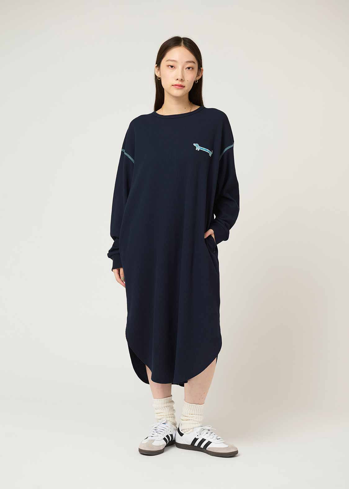 Waffle Long Sleeve One-Piece (Nagasugiru Inu) - Image 9