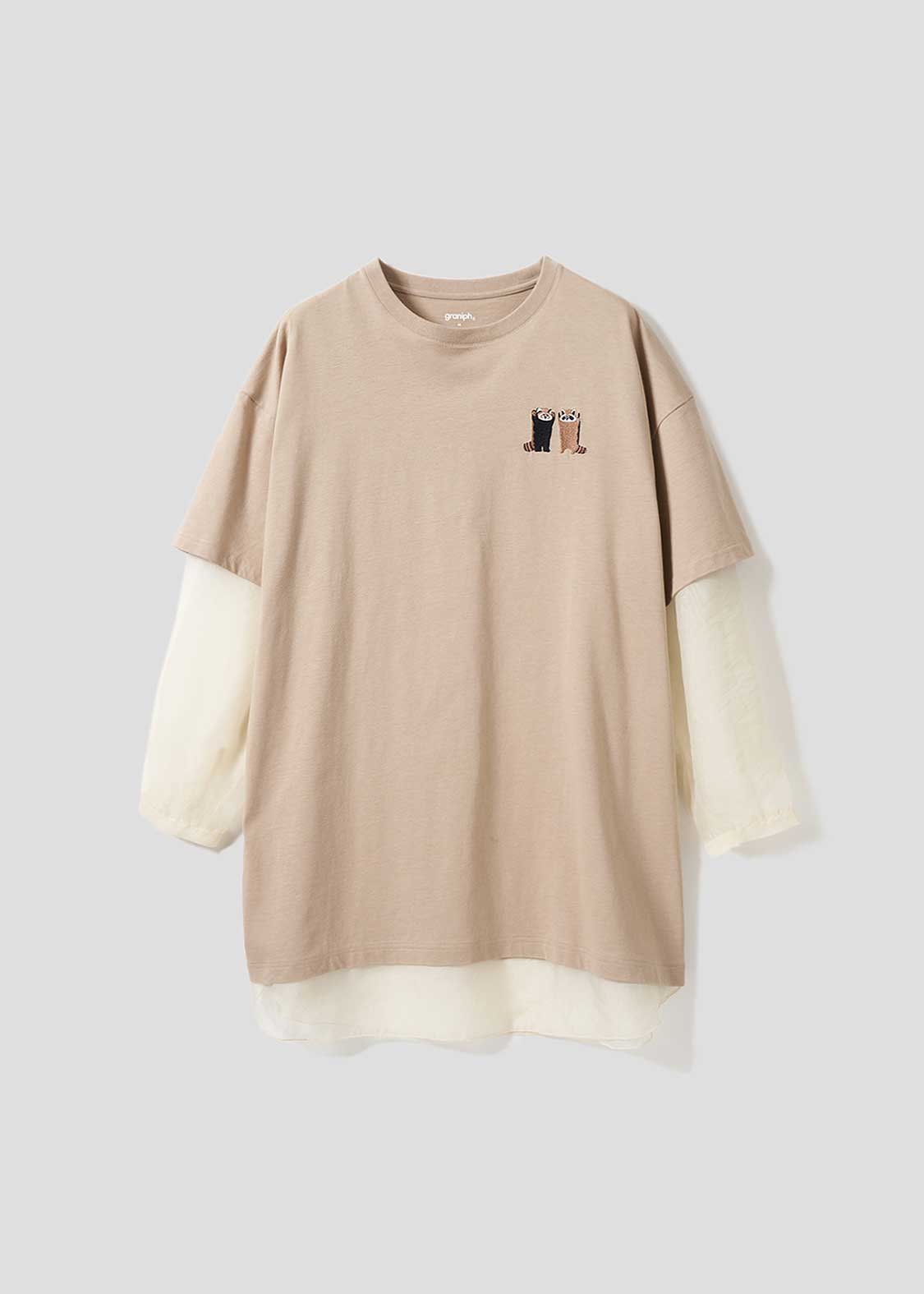 Sheer layered Style Short Sleeve Tunic (Ikaku Niterune)