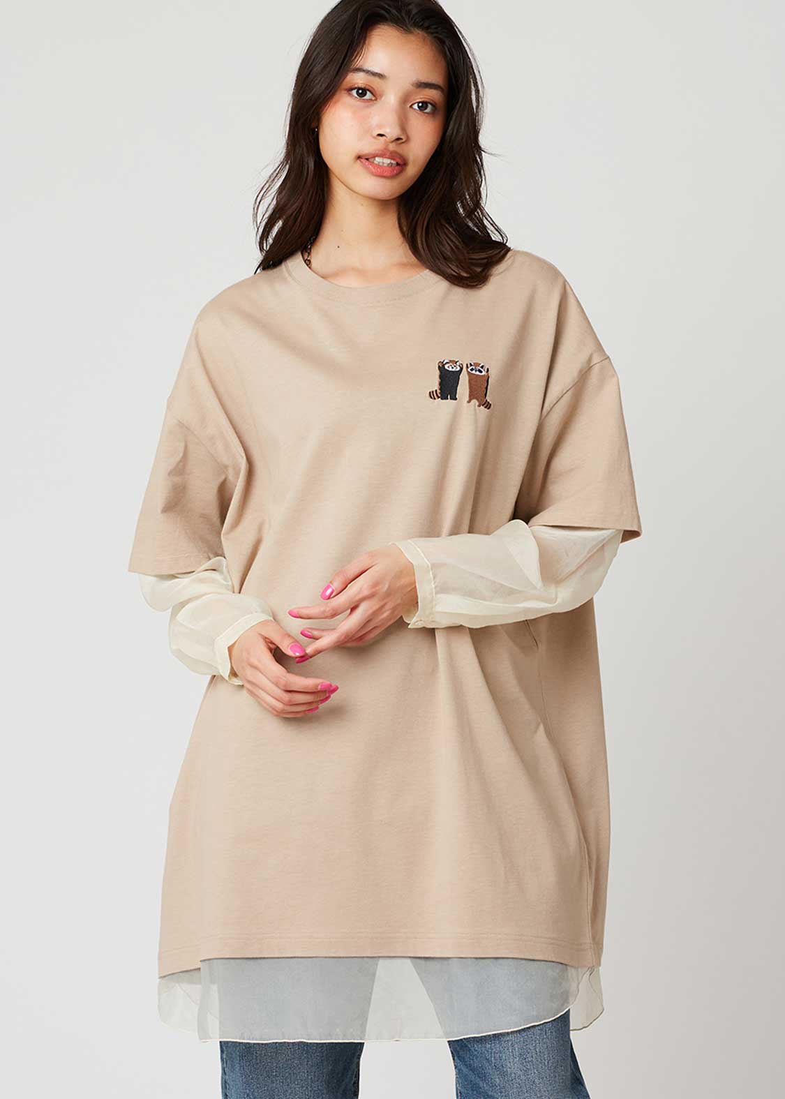 Sheer layered Style Short Sleeve Tunic (Ikaku Niterune) - Image 7