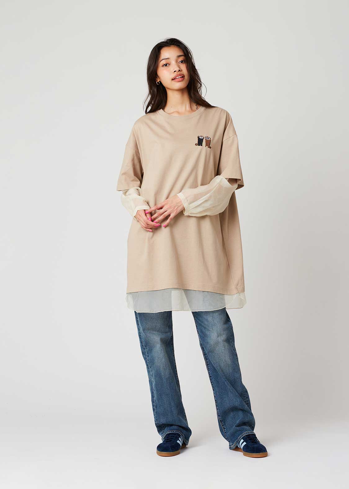 Sheer layered Style Short Sleeve Tunic (Ikaku Niterune) - Image 9