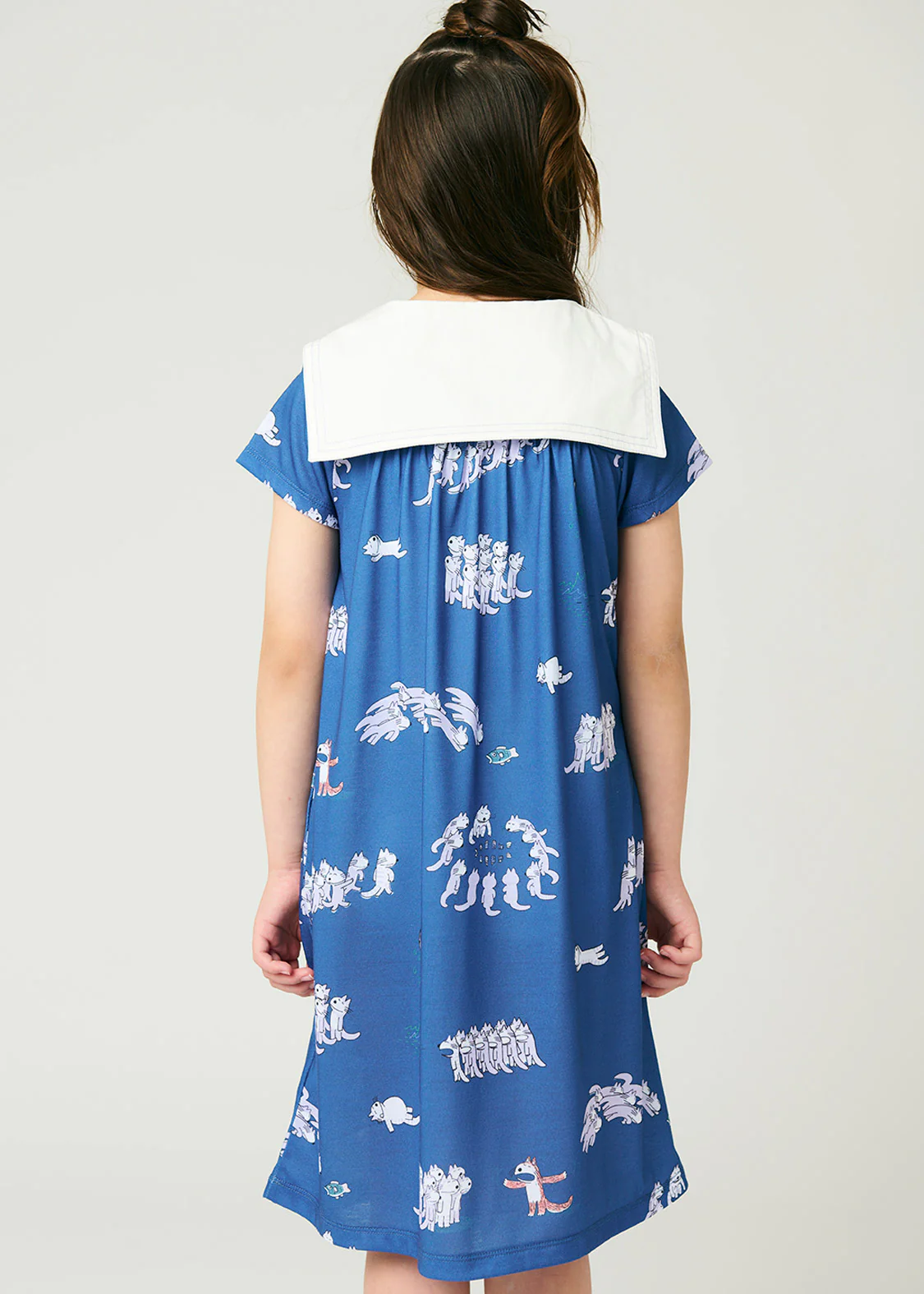 11 Piki no Neko Sailor Short Sleeve One-Piece (11 Piki no Neko_11 Piki no Neko Pattern) - Image 8