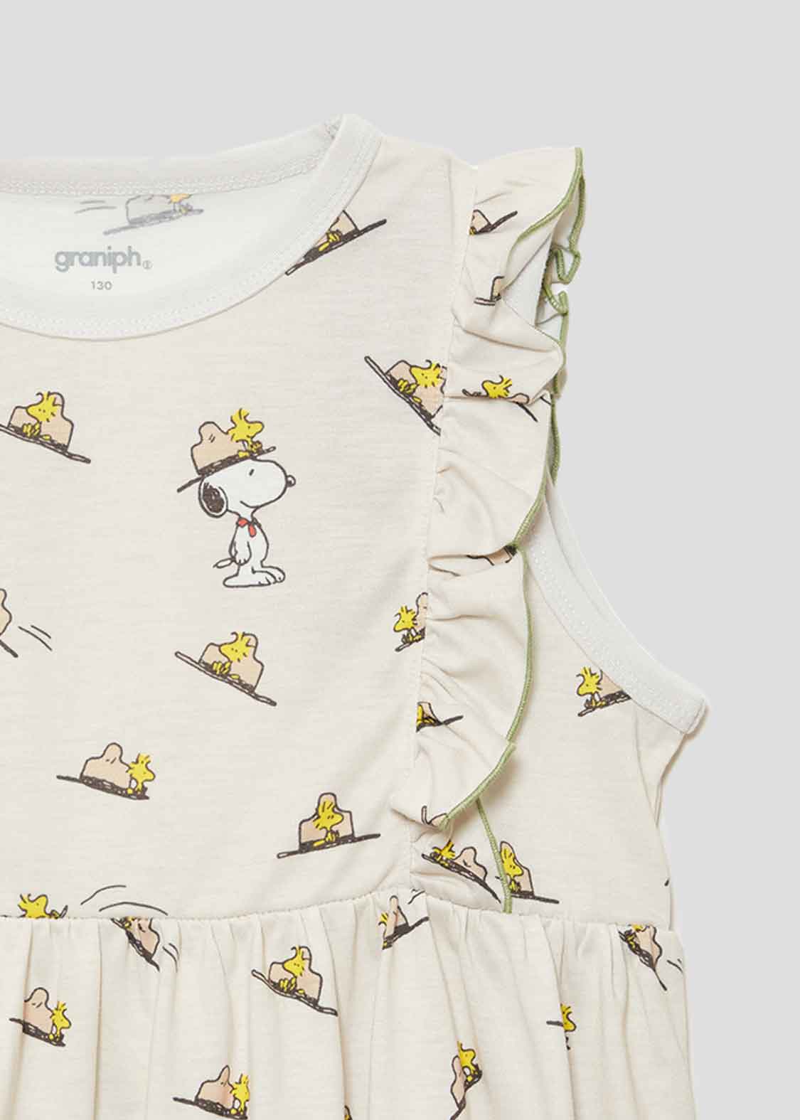 Peanuts Sleeveless Frill A line One-Piece  (Peanuts_Hat Pattern) - Kids - Image 4