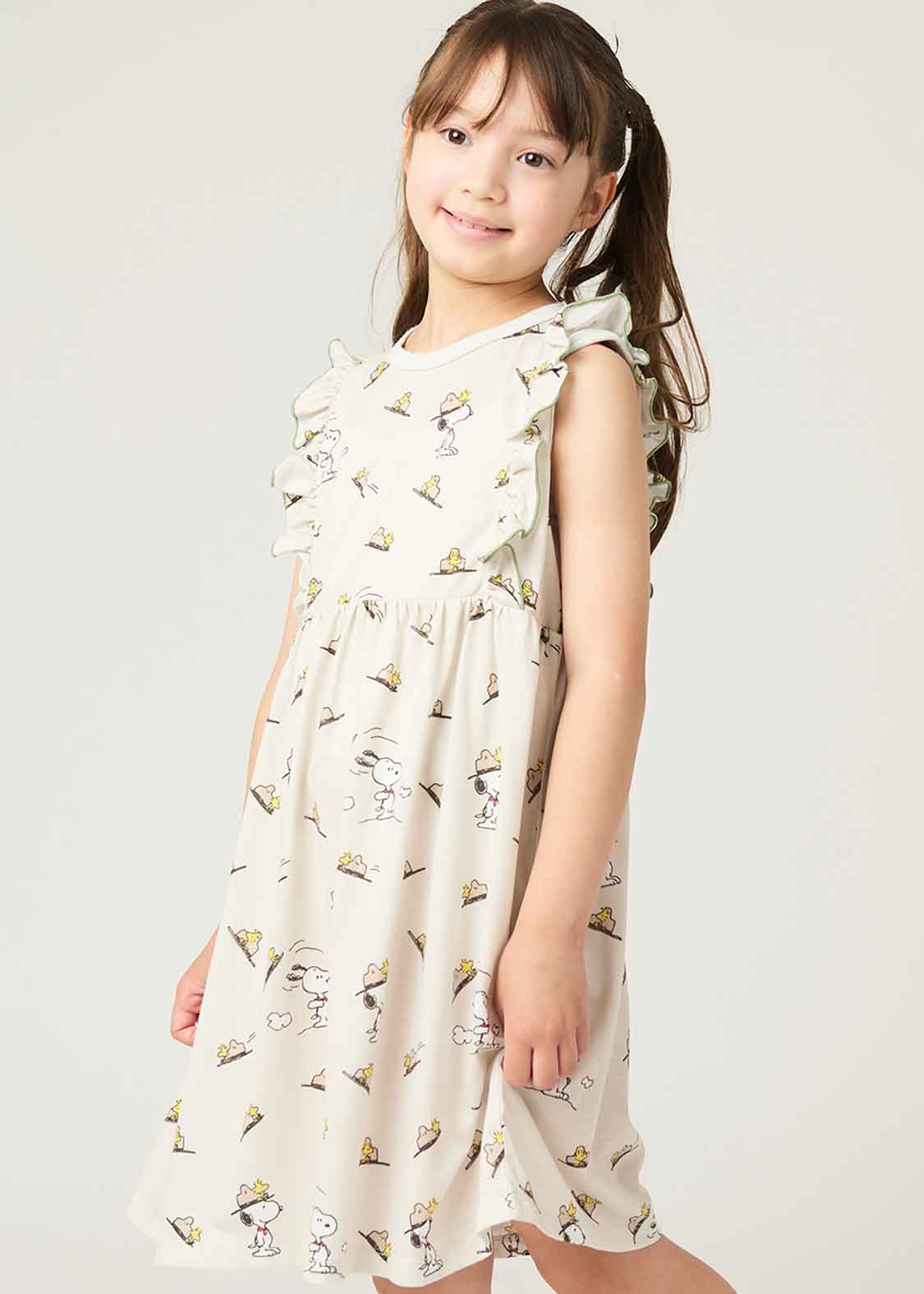 Peanuts Sleeveless Frill A line One-Piece  (Peanuts_Hat Pattern) - Kids - Image 7