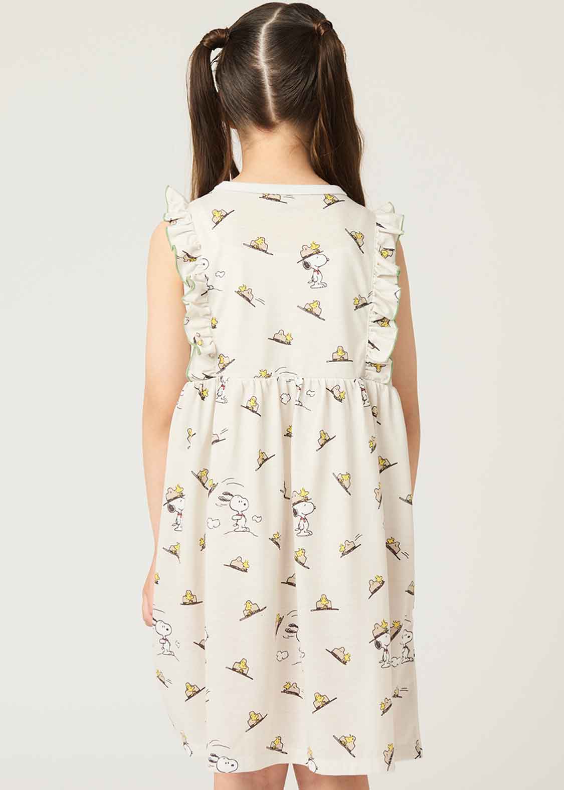 Peanuts Sleeveless Frill A line One-Piece  (Peanuts_Hat Pattern) - Kids - Image 8