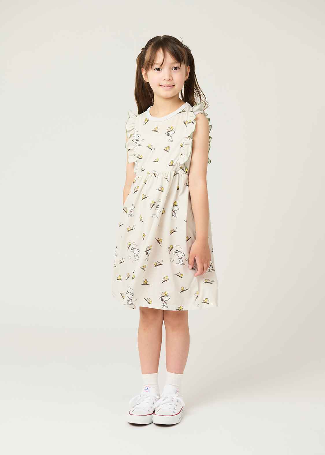 Peanuts Sleeveless Frill A line One-Piece  (Peanuts_Hat Pattern) - Kids - Image 9