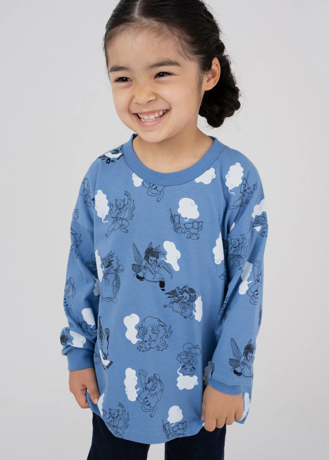 Ayako Ishiguro Drop Shoulder Long Sleeve Tee (Ayako Ishiguro_Contents Pattern) - Kids - Image 10