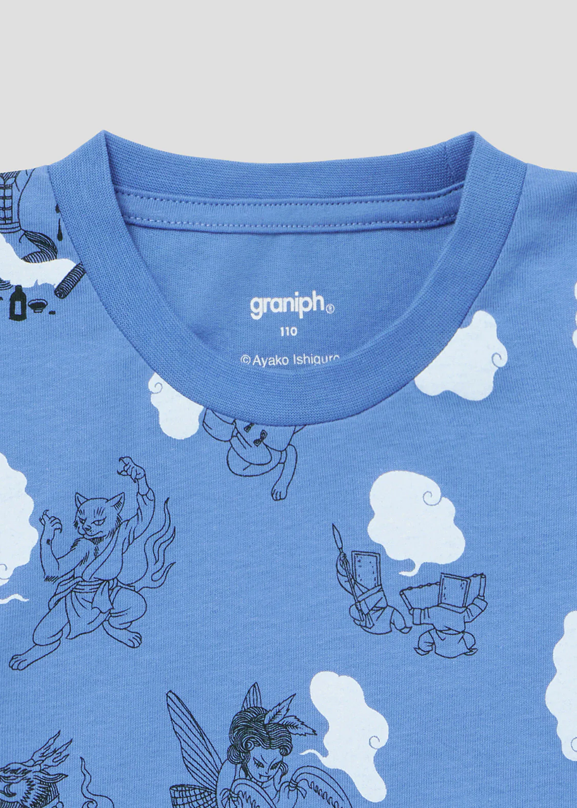 Ayako Ishiguro Drop Shoulder Long Sleeve Tee (Ayako Ishiguro_Contents Pattern) - Kids - Image 4