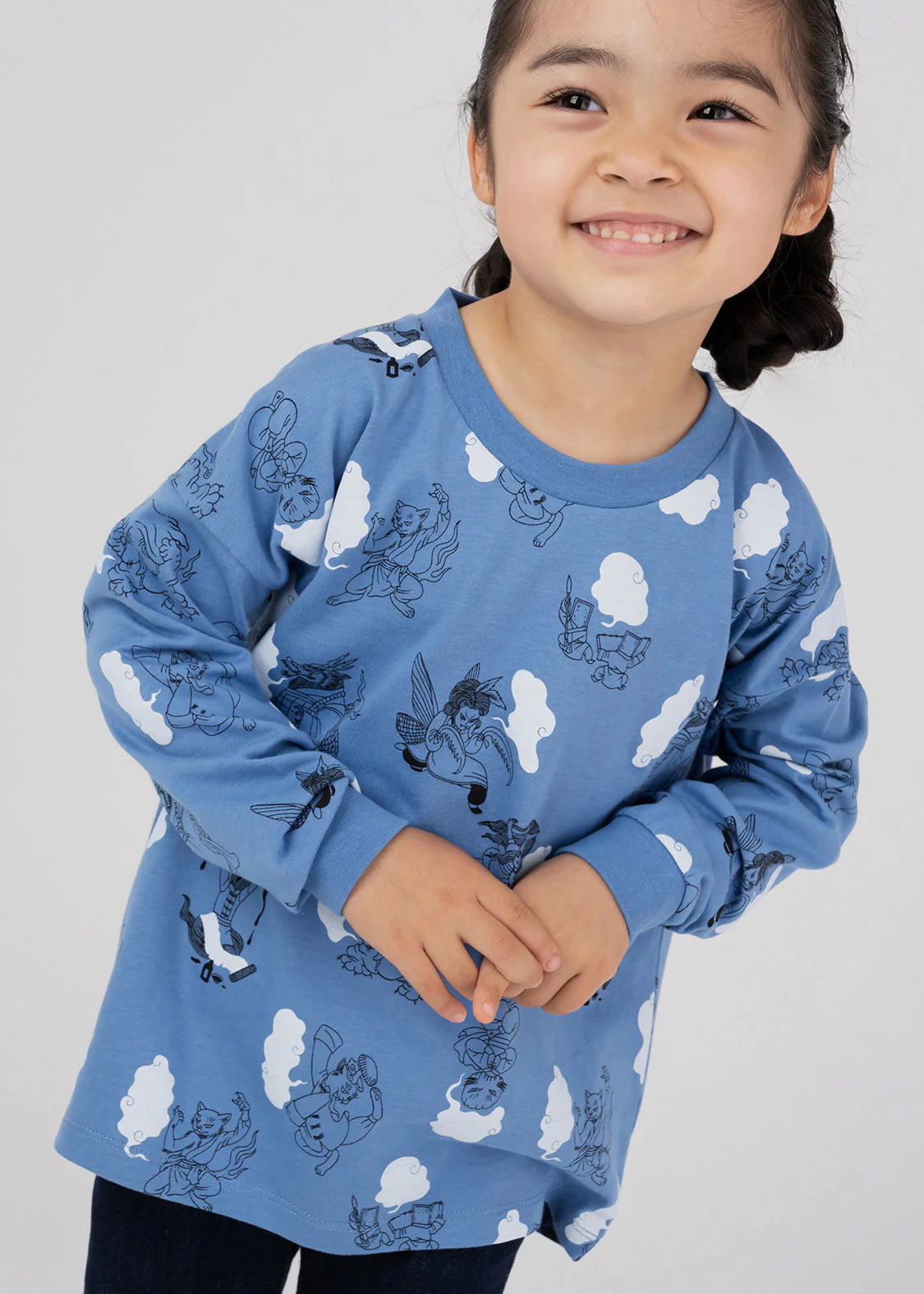 Ayako Ishiguro Drop Shoulder Long Sleeve Tee (Ayako Ishiguro_Contents Pattern) - Kids - Image 7