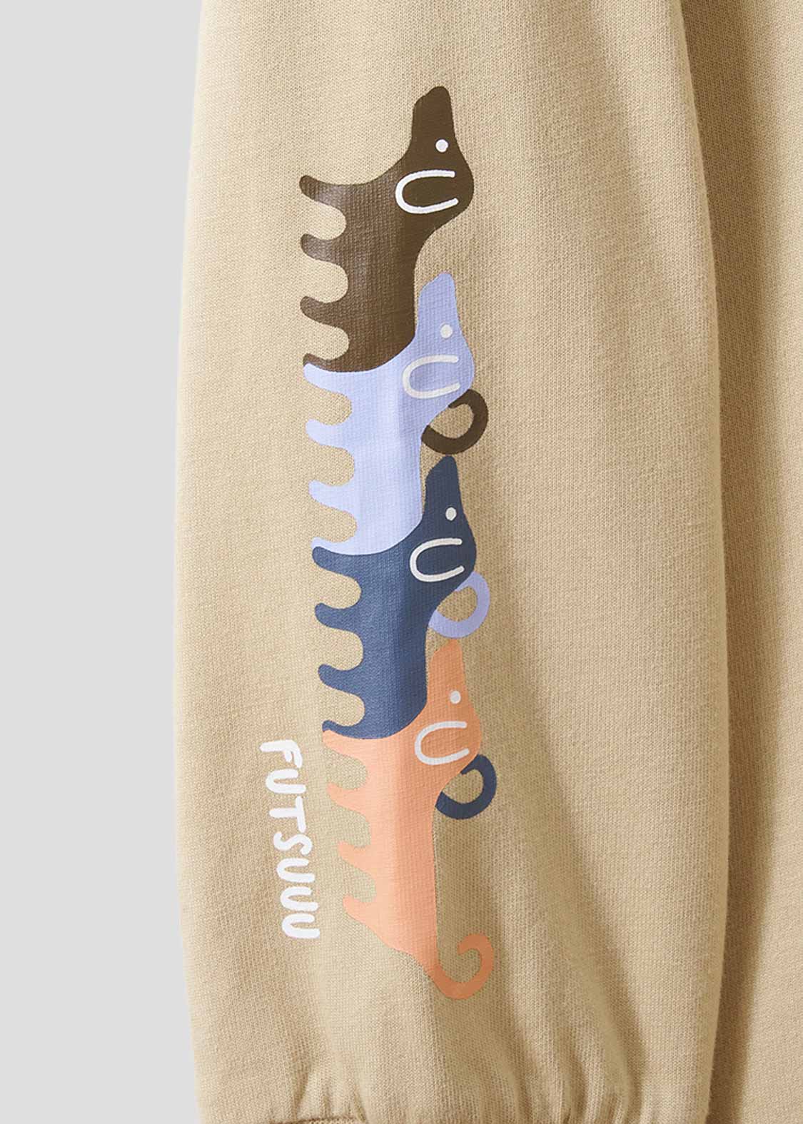 Rib Cuffs Big Long Sleeve Tee (Nagasugiru Inu) - Kids - Image 6