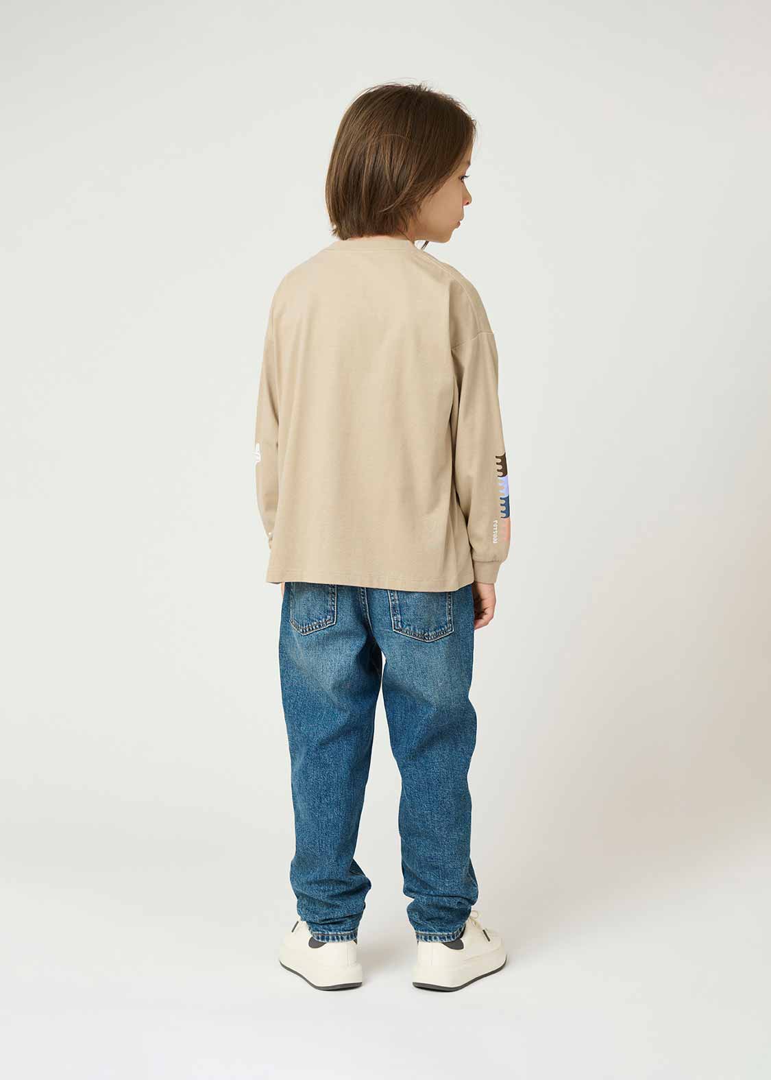 Rib Cuffs Big Long Sleeve Tee (Nagasugiru Inu) - Kids - Image 9