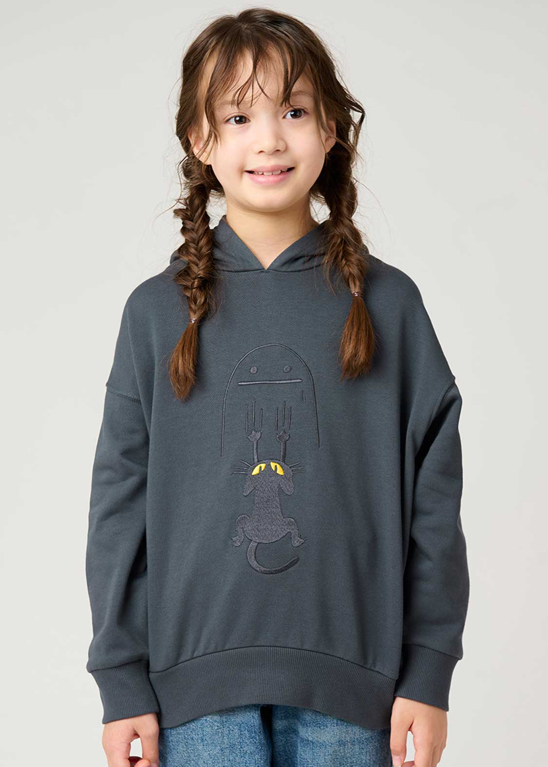 Big Silhouette Long Sleeve Parka (Nekokaburi Beautiful Shadow) - Kids - Image 10