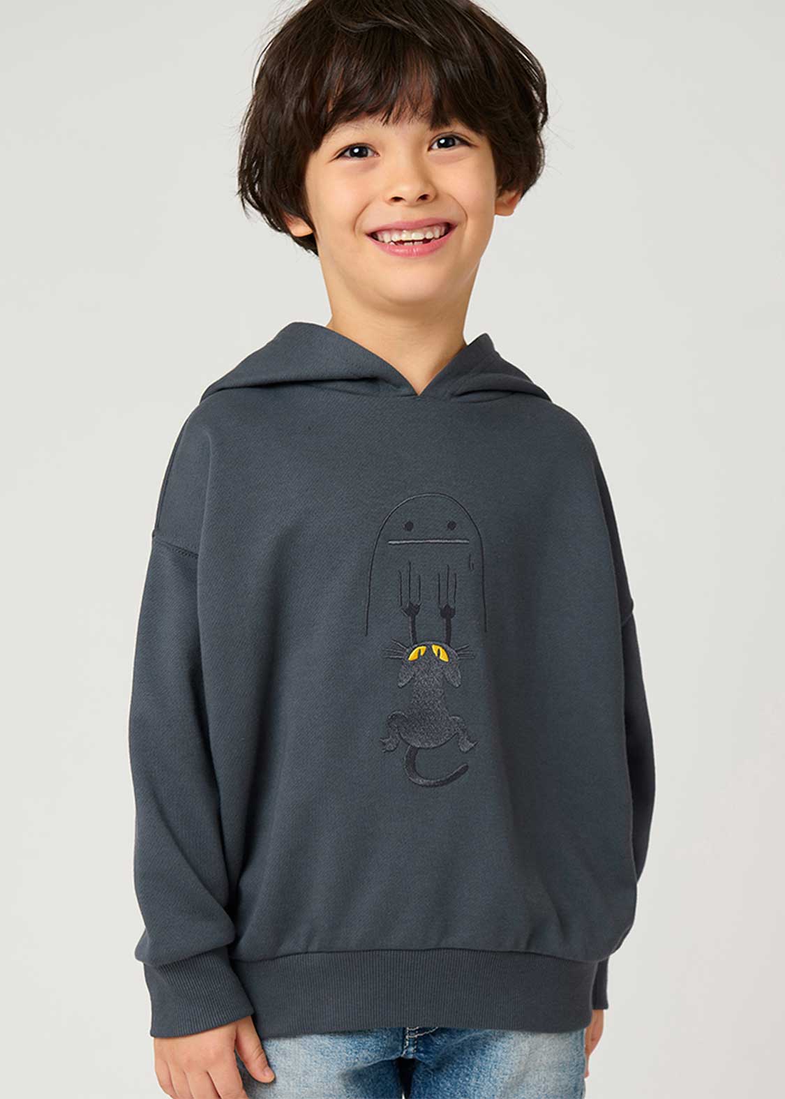 Big Silhouette Long Sleeve Parka (Nekokaburi Beautiful Shadow) - Kids - Image 7