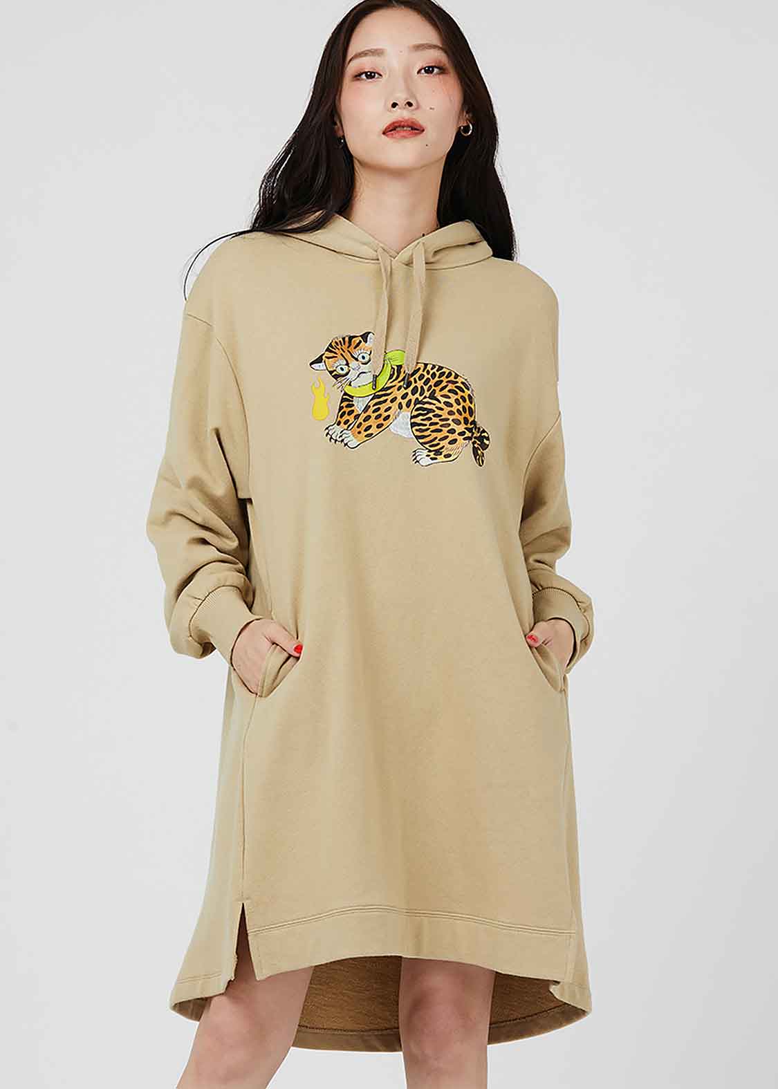 Ayako Ishiguro Long Sleeve Sweat Parka One-piece (Ayako Ishiguro_Madara Nekomata) - Image 7
