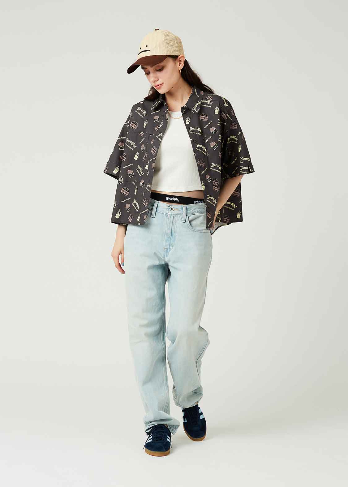 Wide Cropped Half Sleeve Shirt (Beautiful Shadow Burger) - Image 9