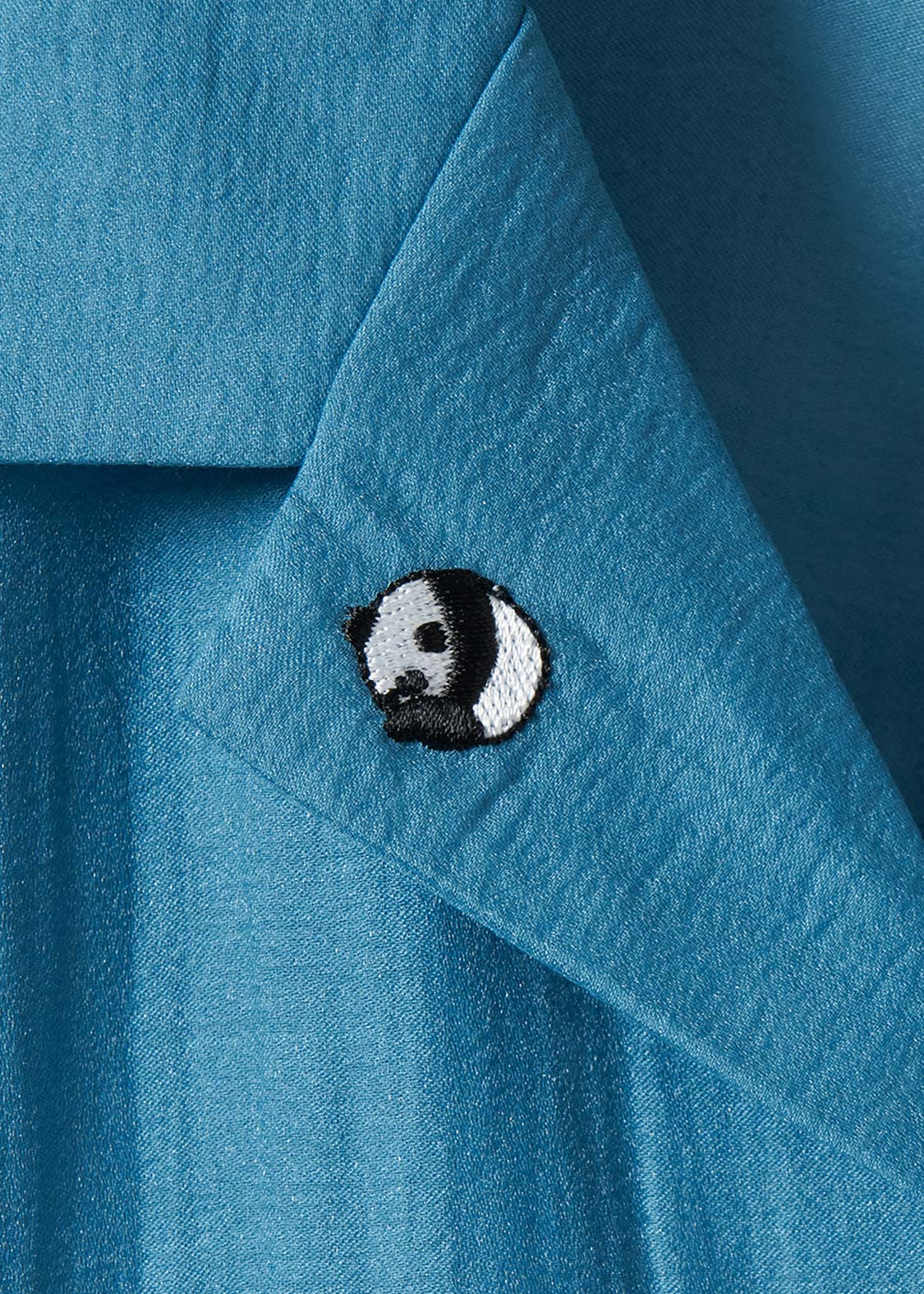 Open Collar Short Sleeve Sheer Shirt (Rolling Pandas Pennant) - Image 5