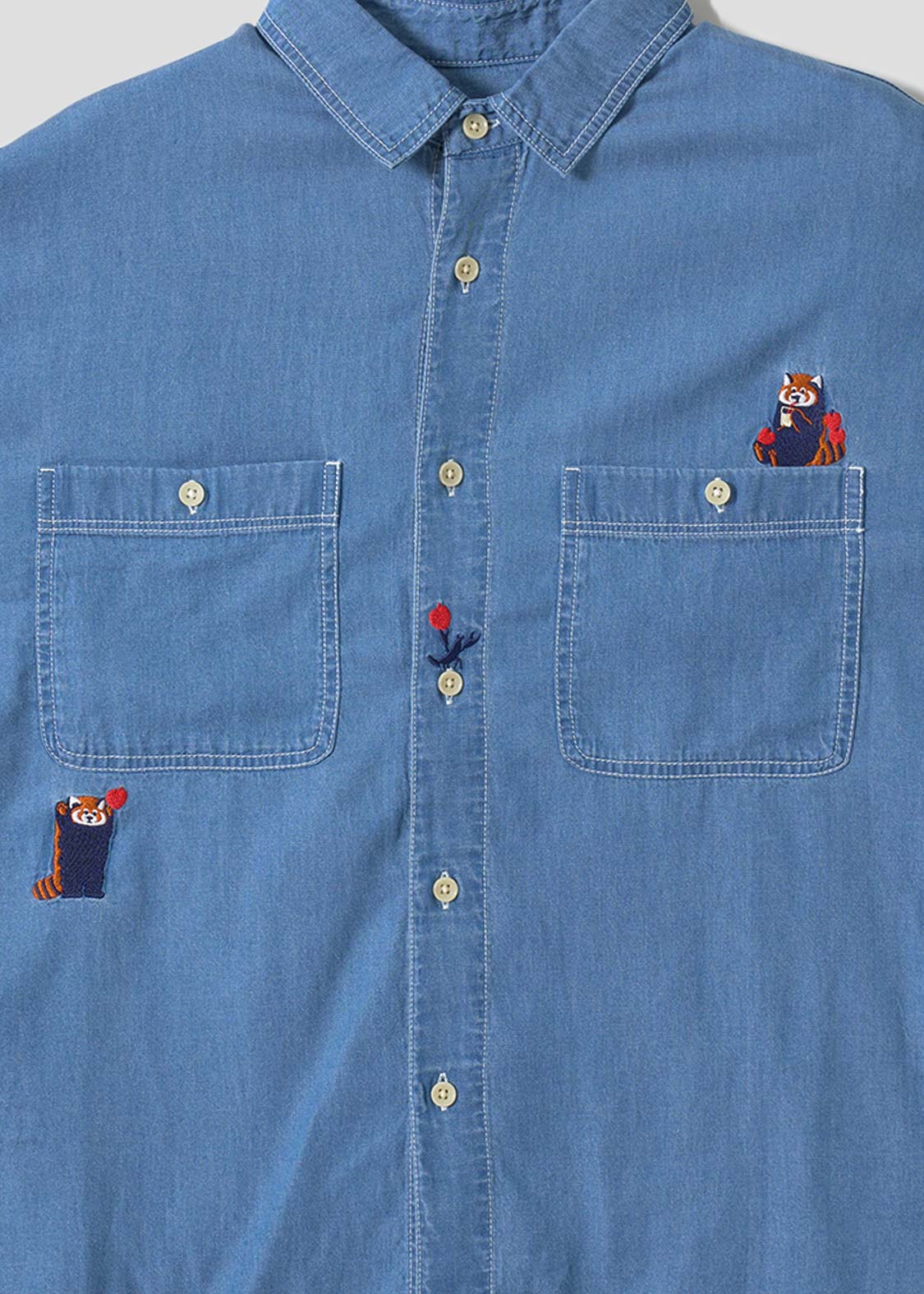 Ikaku Noringo | Denim Back Button Shirt - Image 3