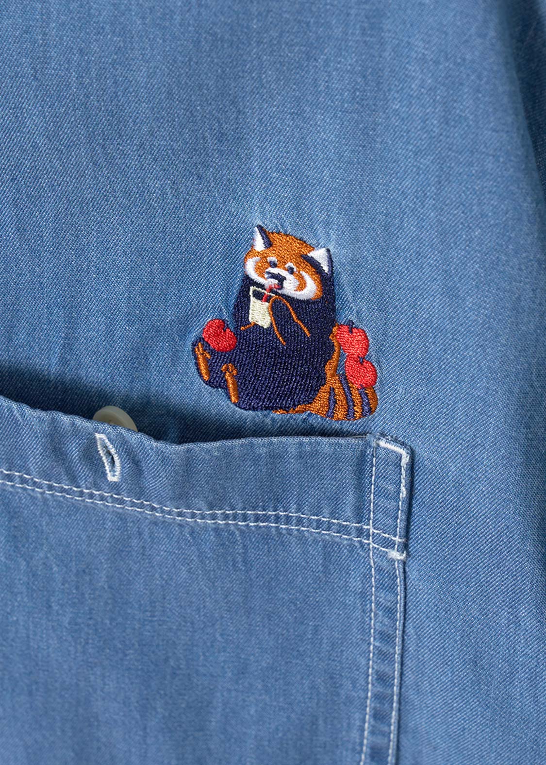 Ikaku Noringo | Denim Back Button Shirt - Image 4