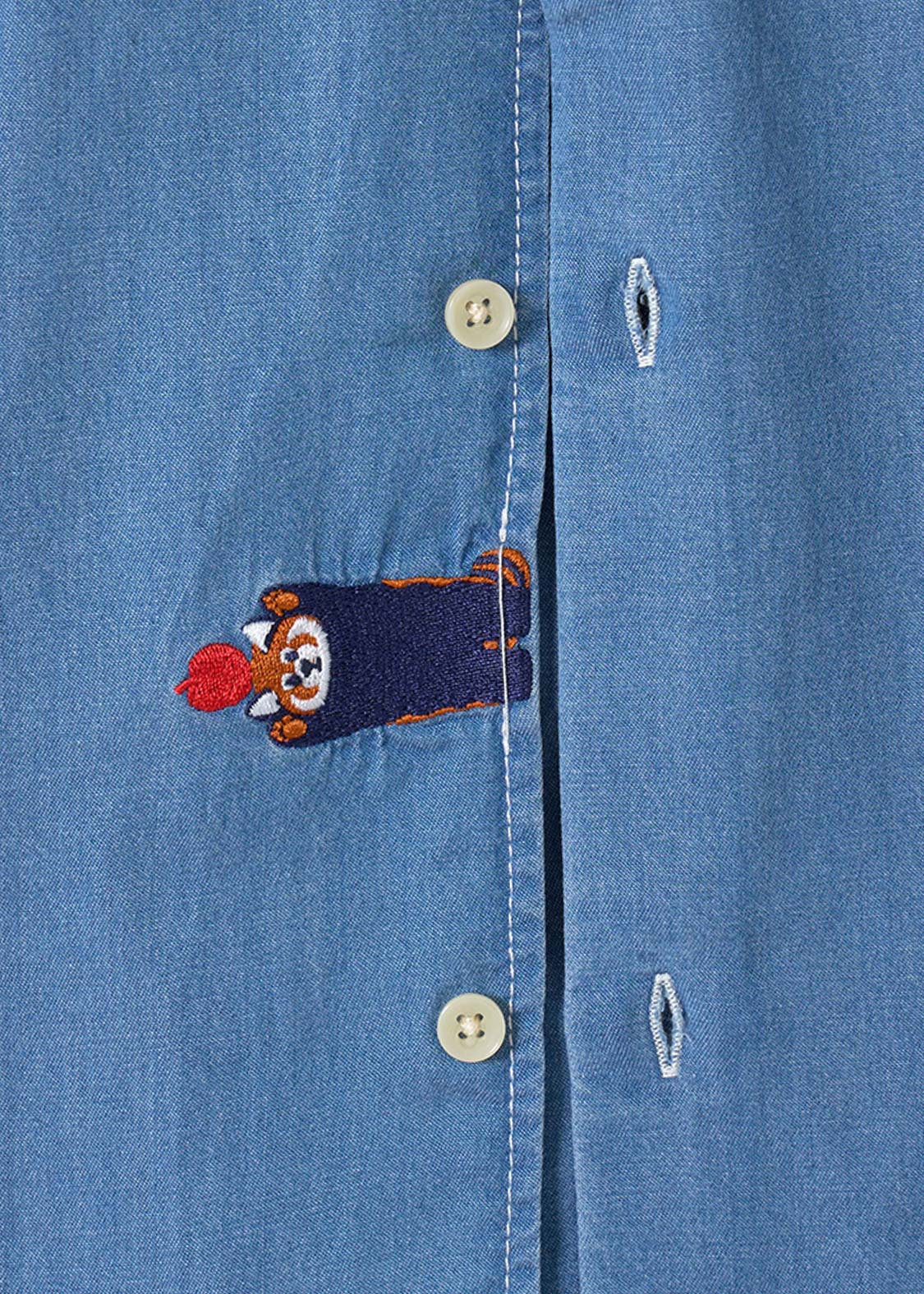 Ikaku Noringo | Denim Back Button Shirt - Image 5