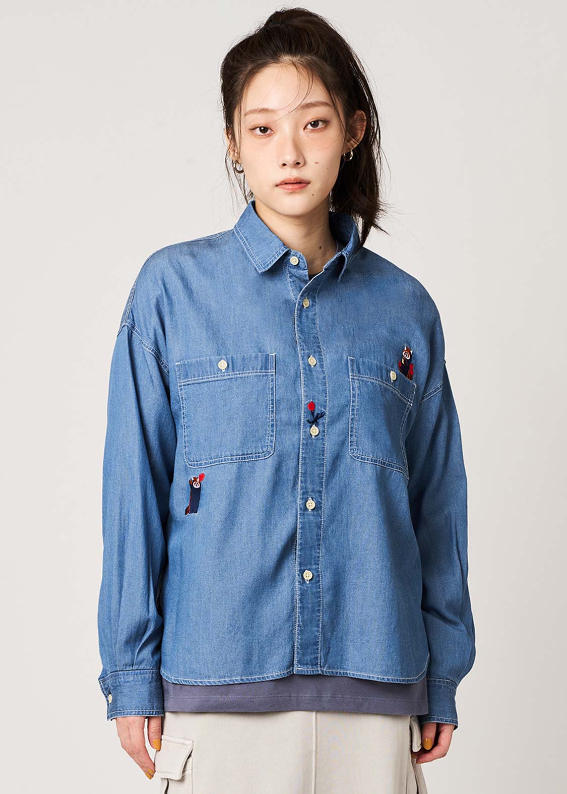 Ikaku Noringo | Denim Back Button Shirt - Image 6