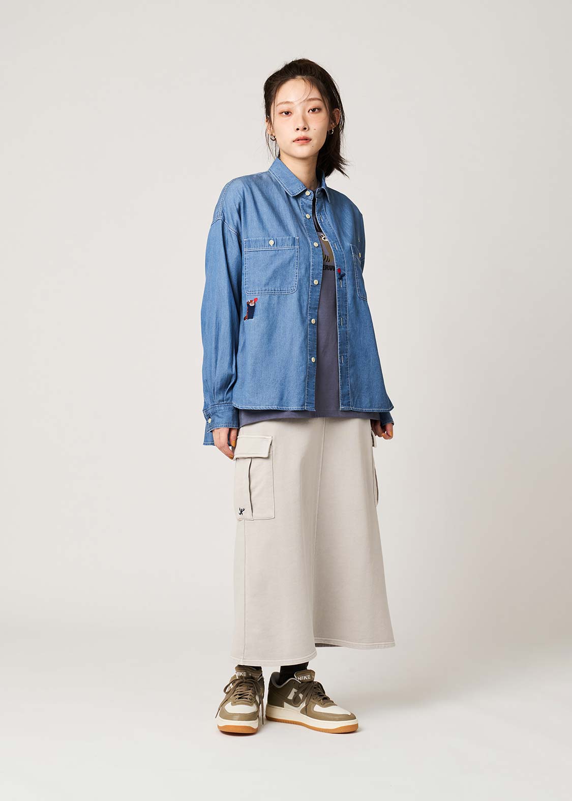 Ikaku Noringo | Denim Back Button Shirt - Image 8