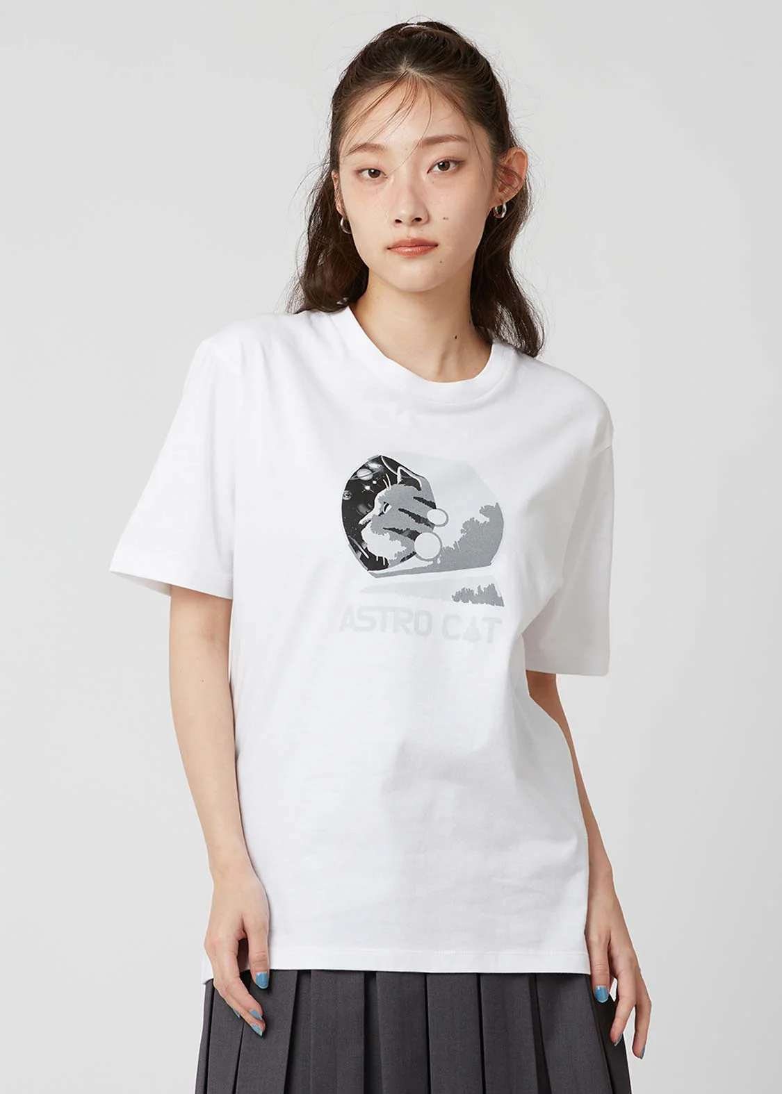 Short Sleeve Tee (Astro Cat Monotone Universe) - Image 10