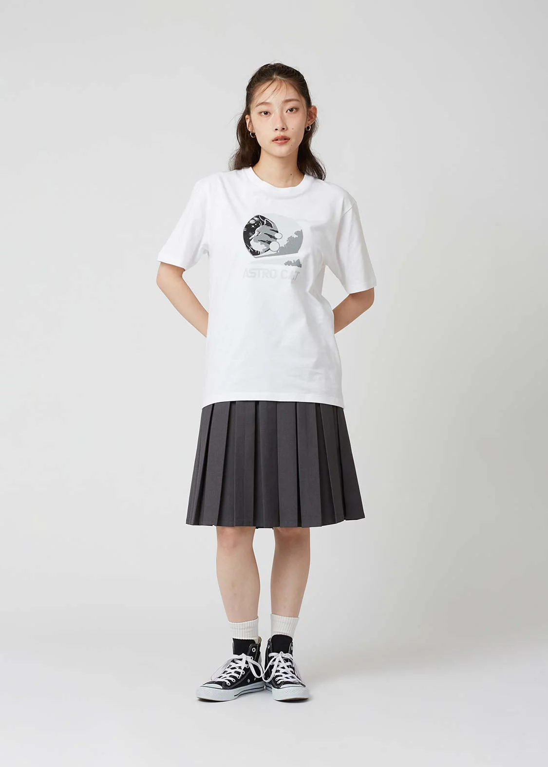 Short Sleeve Tee (Astro Cat Monotone Universe) - Image 2