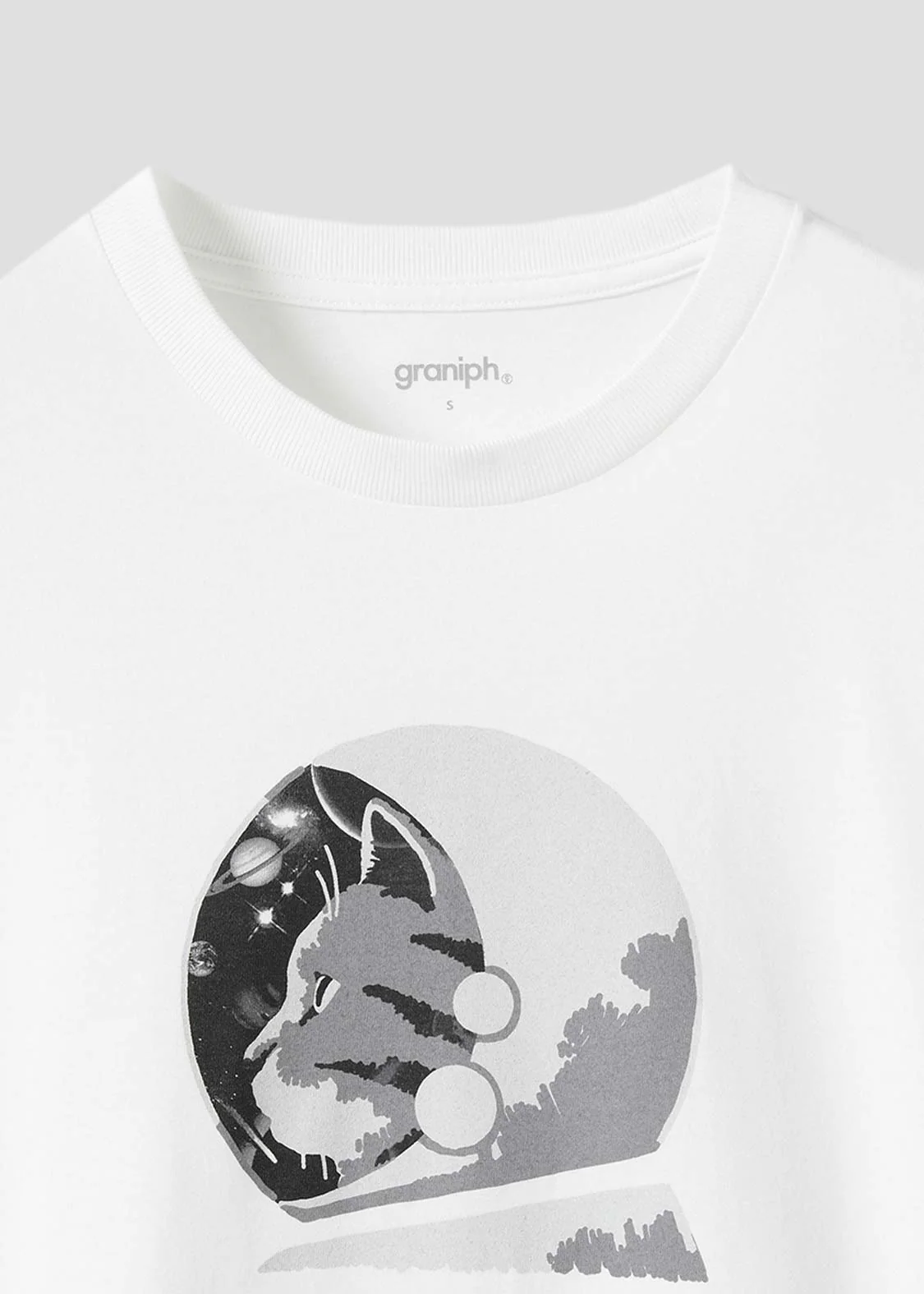 Short Sleeve Tee (Astro Cat Monotone Universe) - Image 4