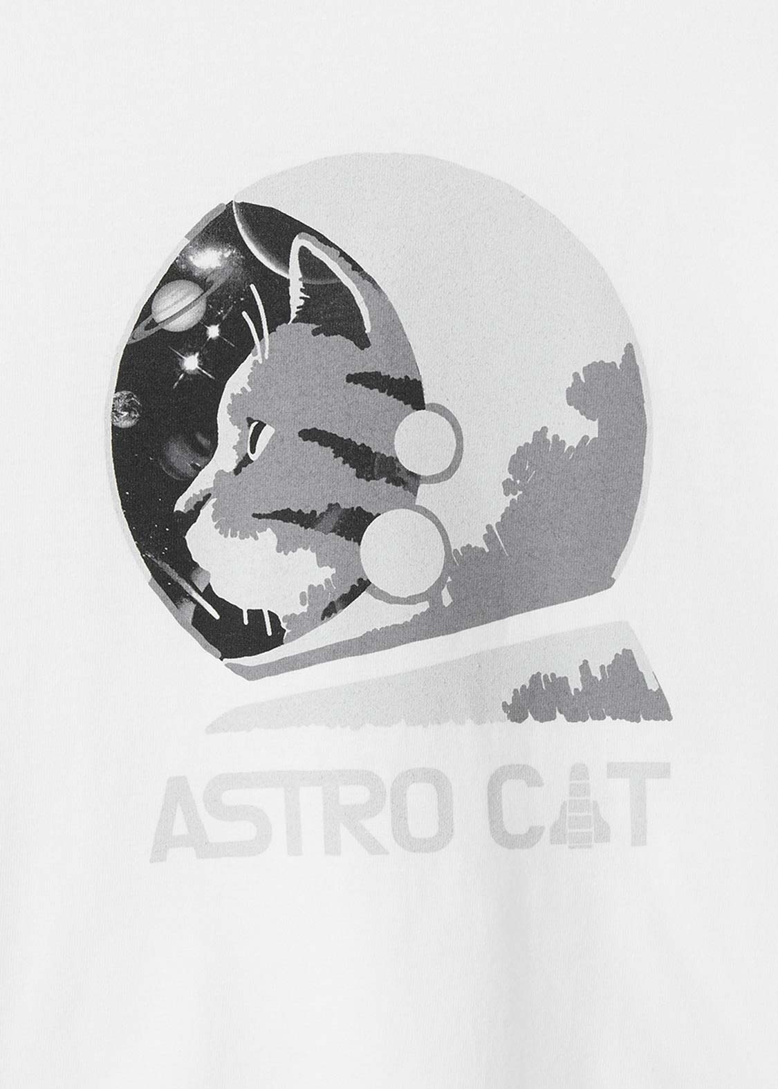 Short Sleeve Tee (Astro Cat Monotone Universe) - Image 5