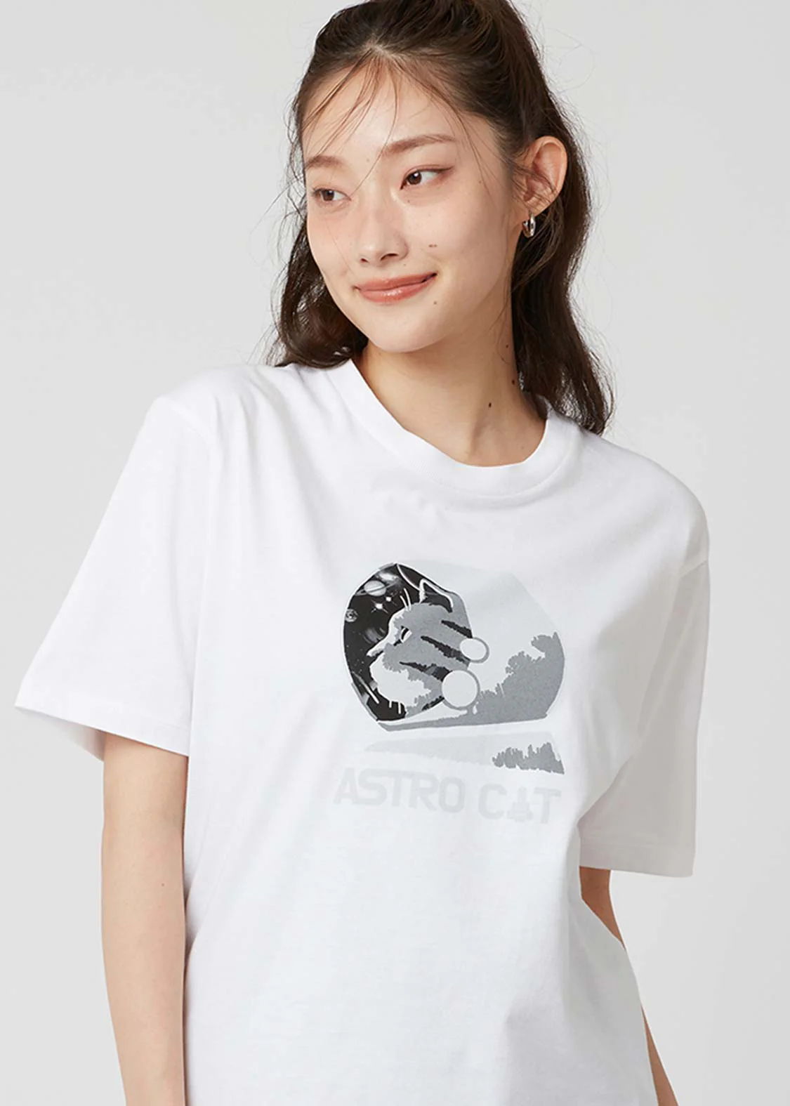 Short Sleeve Tee (Astro Cat Monotone Universe) - Image 7