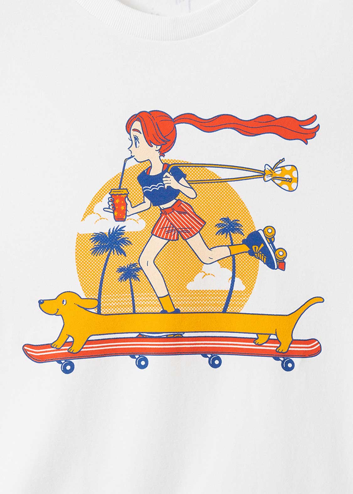 Natsumi Yoshida x Nagasugiru Inu - Skateeeeet | T-Shirt - Image 4