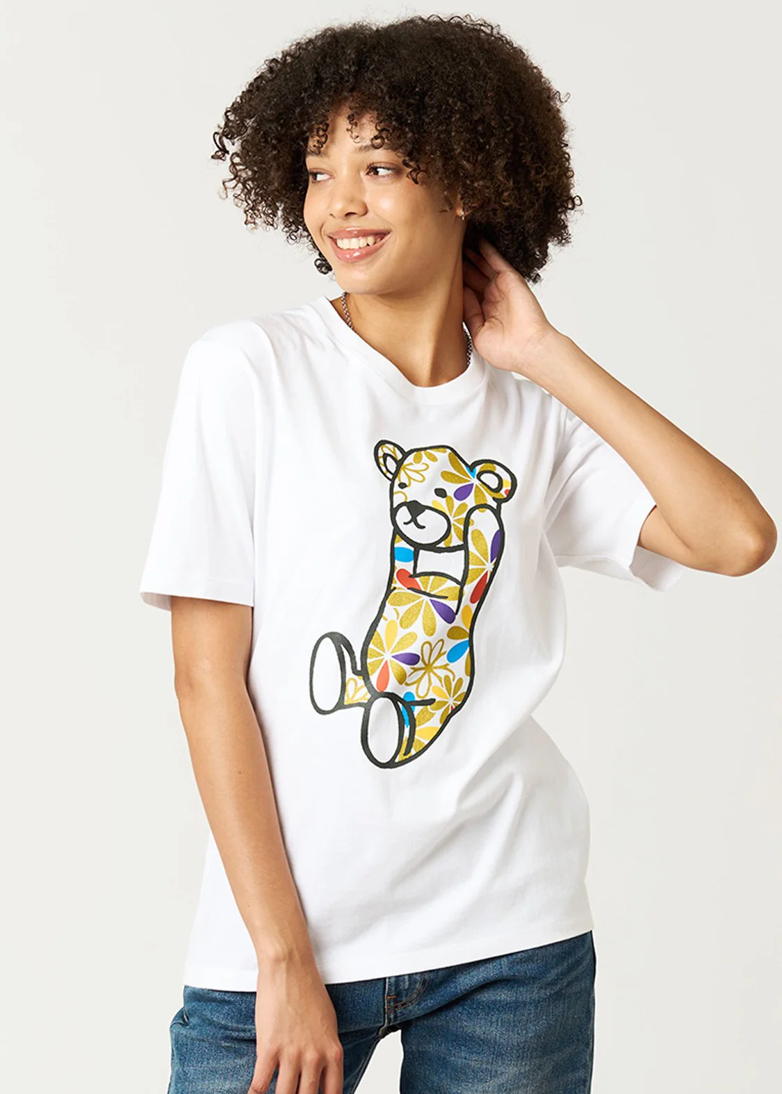 Chrysanthemum Flower Control Bear | T-Shirt - Image 6