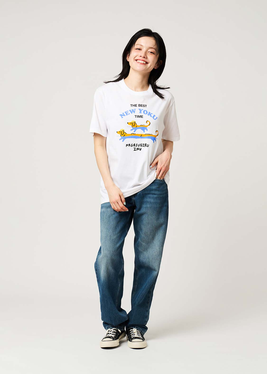 Nagasugiru Inu New York Time WHT | T-Shirt - Image 10