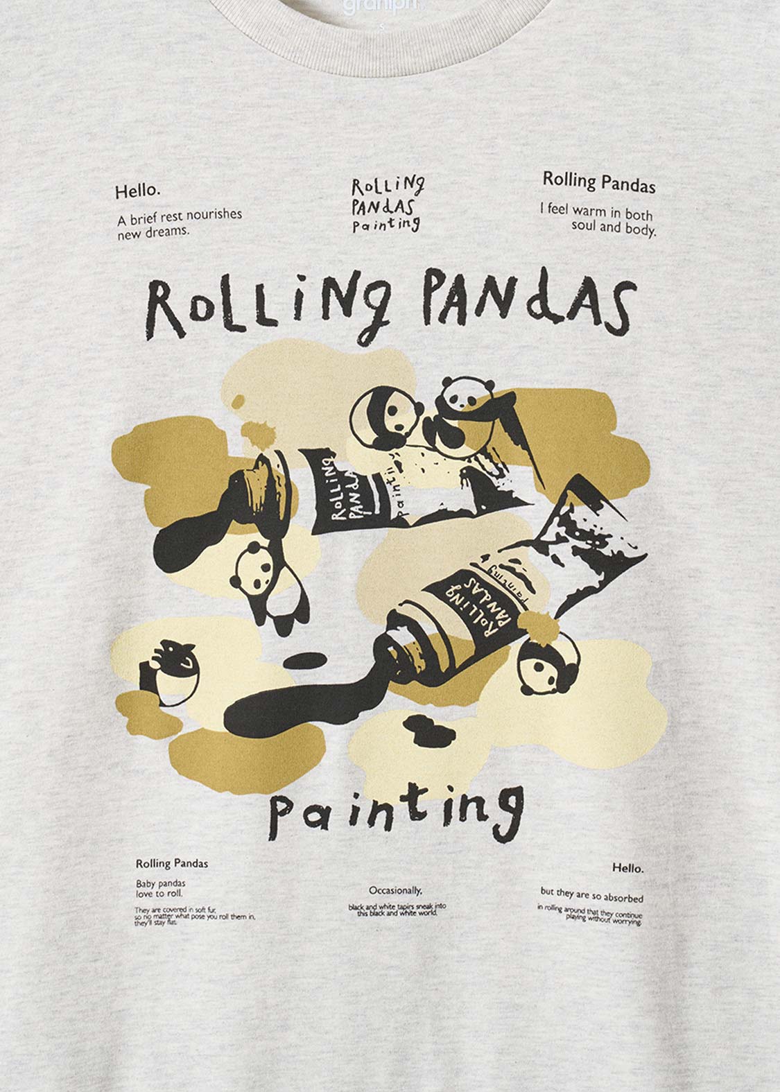 Rolling Pandas Painting | T-Shirt - Image 4