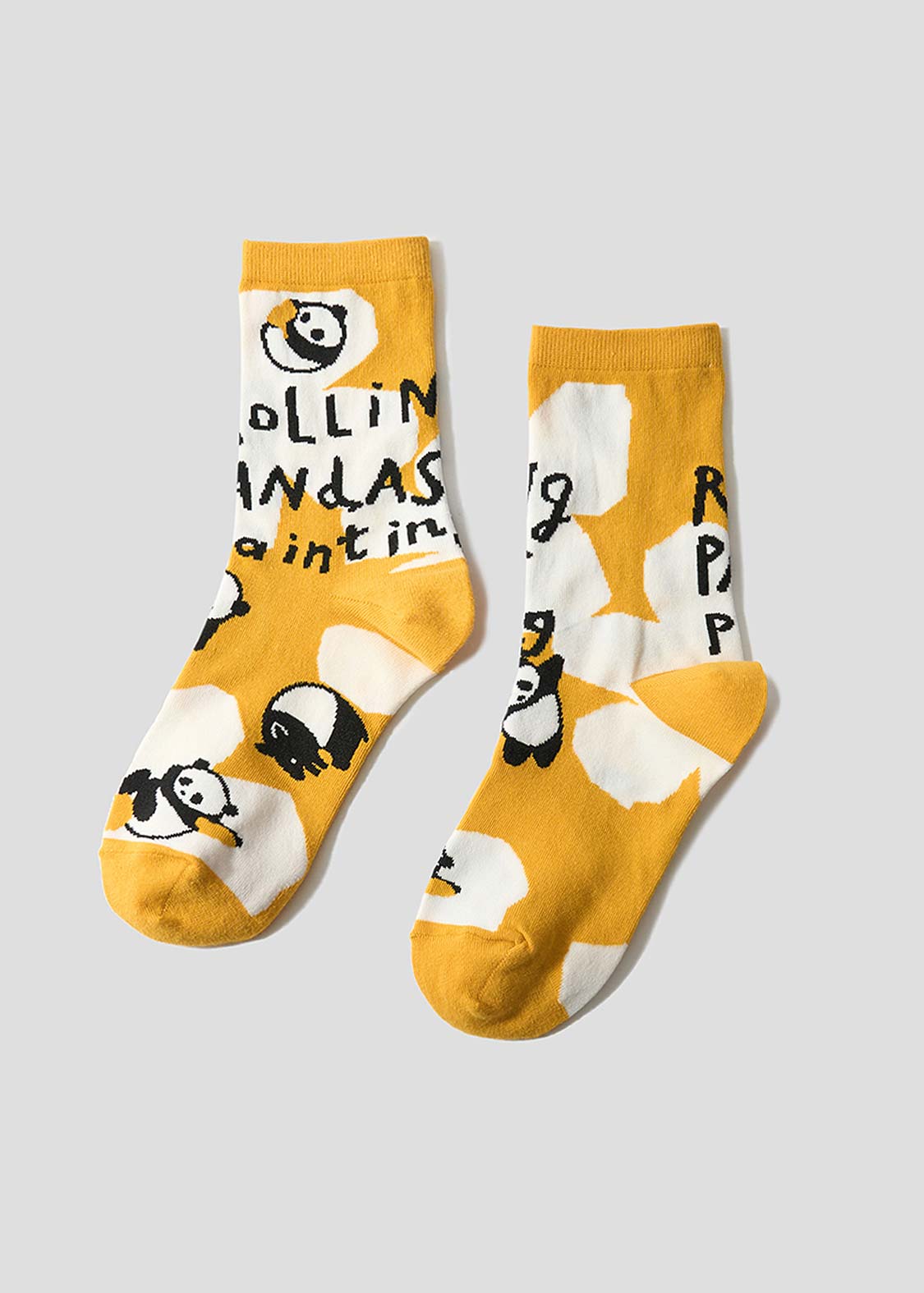 Rolling Pandas Painting | Middle Socks