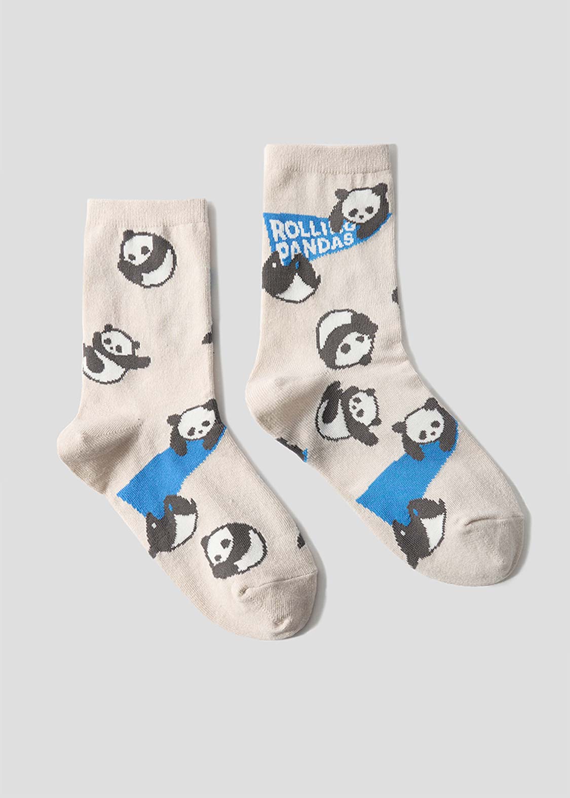 Rolling Pandas Pennant | Linen Mid-Length Socks - Image 2