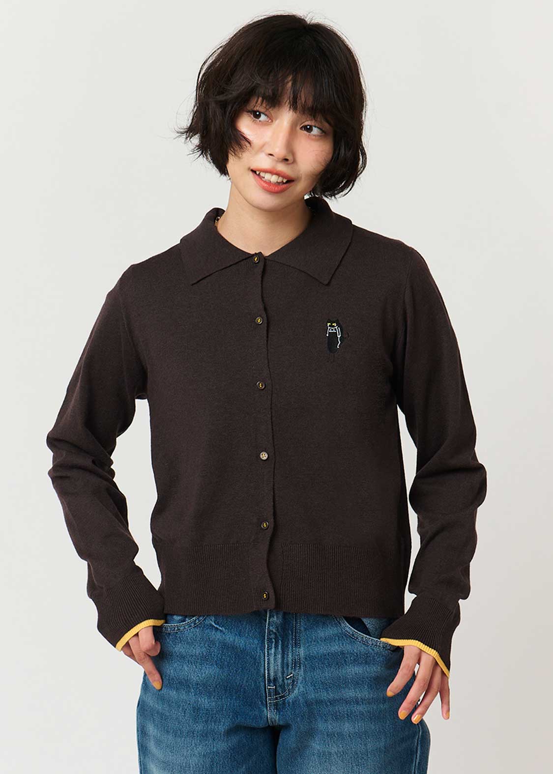 Nekokaburi Beautiful Shadow | Collared Knit Cardigan - Image 6