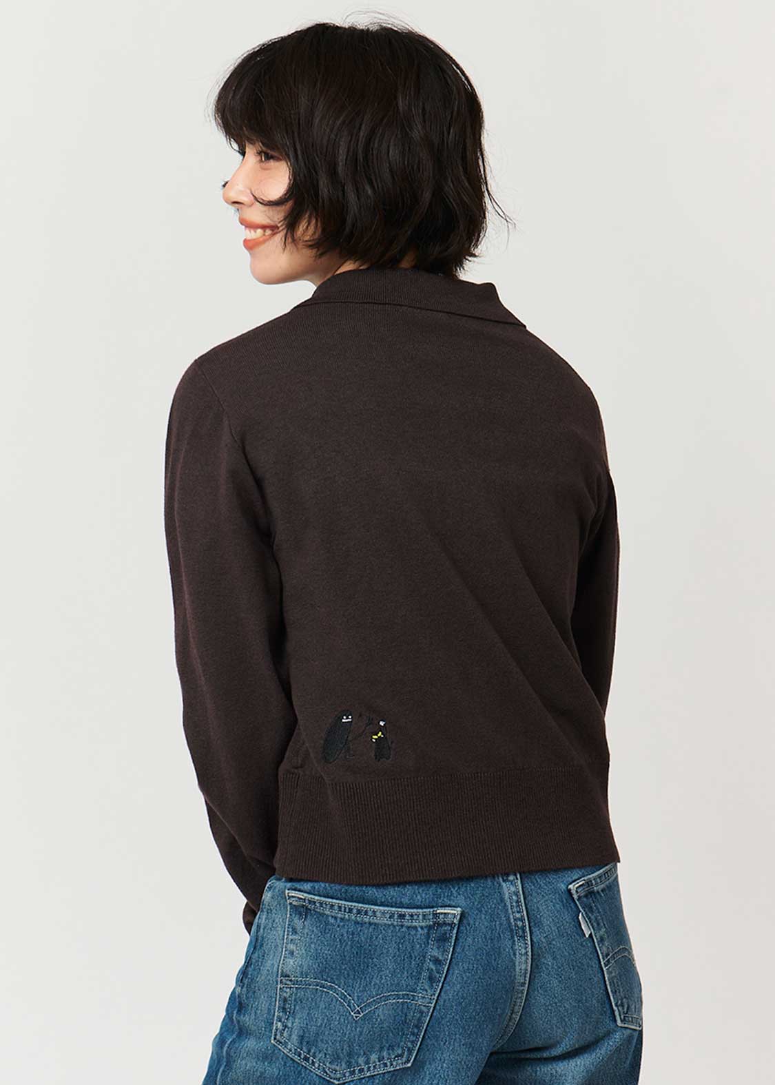 Nekokaburi Beautiful Shadow | Collared Knit Cardigan - Image 7