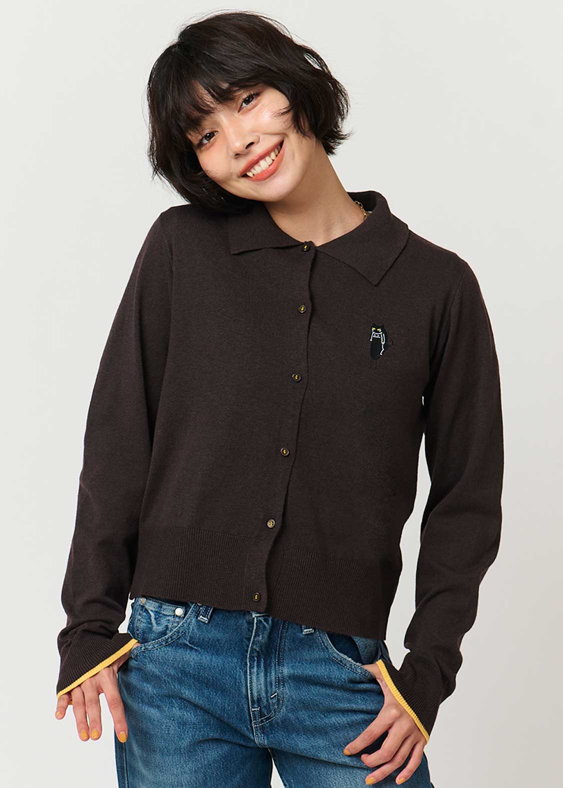 Nekokaburi Beautiful Shadow | Collared Knit Cardigan - Image 9