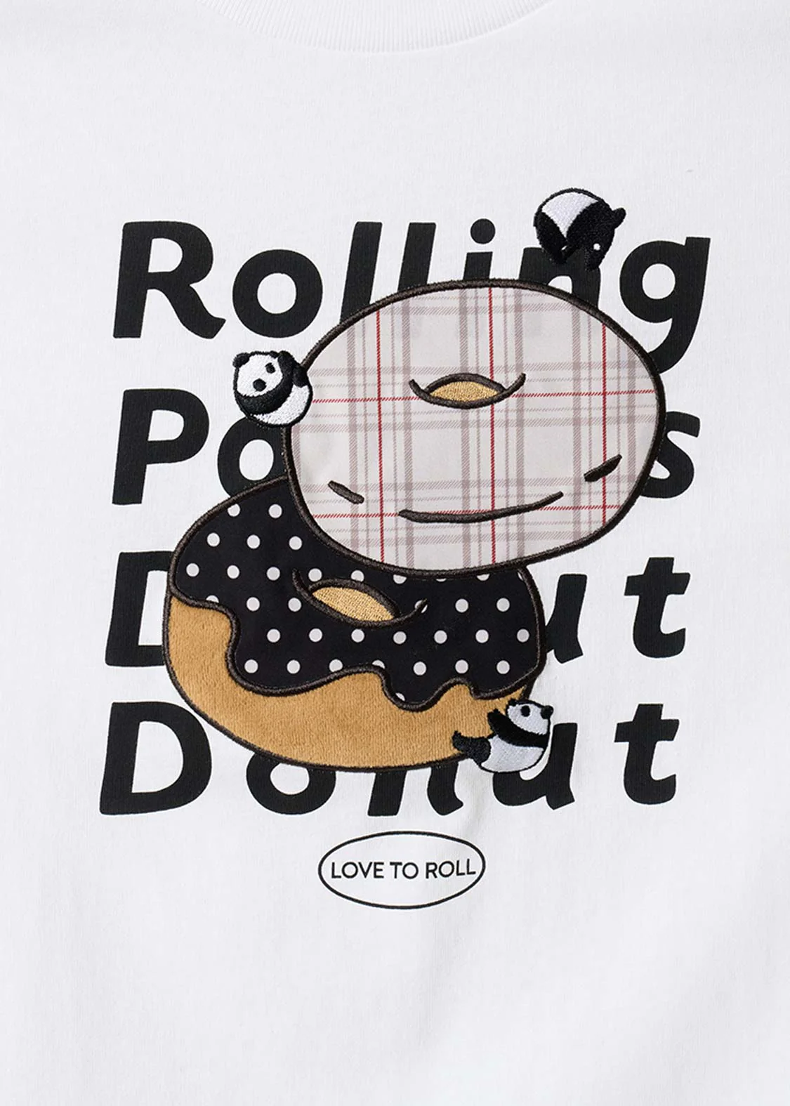 Rolling Panda's Donuts | Applique T-Shirt - Image 3