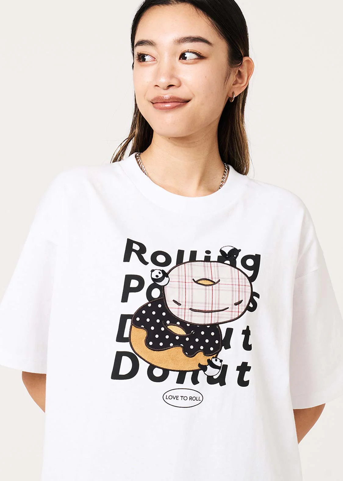 Rolling Panda's Donuts | Applique T-Shirt - Image 6