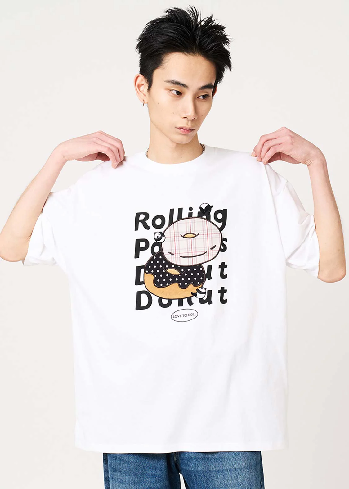 Rolling Panda's Donuts | Applique T-Shirt - Image 7