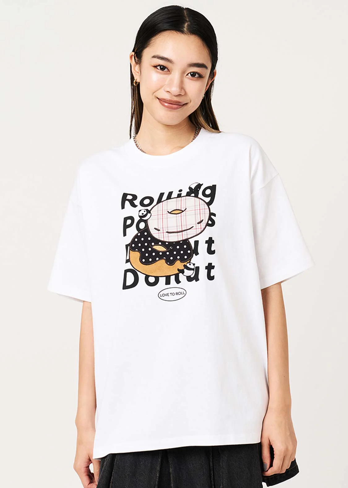 Rolling Panda's Donuts | Applique T-Shirt - Image 9