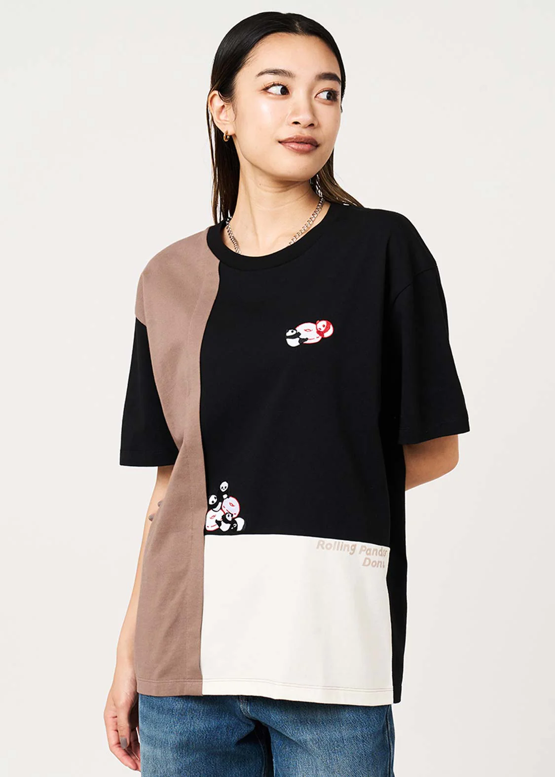 Rolling Panda's Donuts | Color Block T-Shirt - Image 6