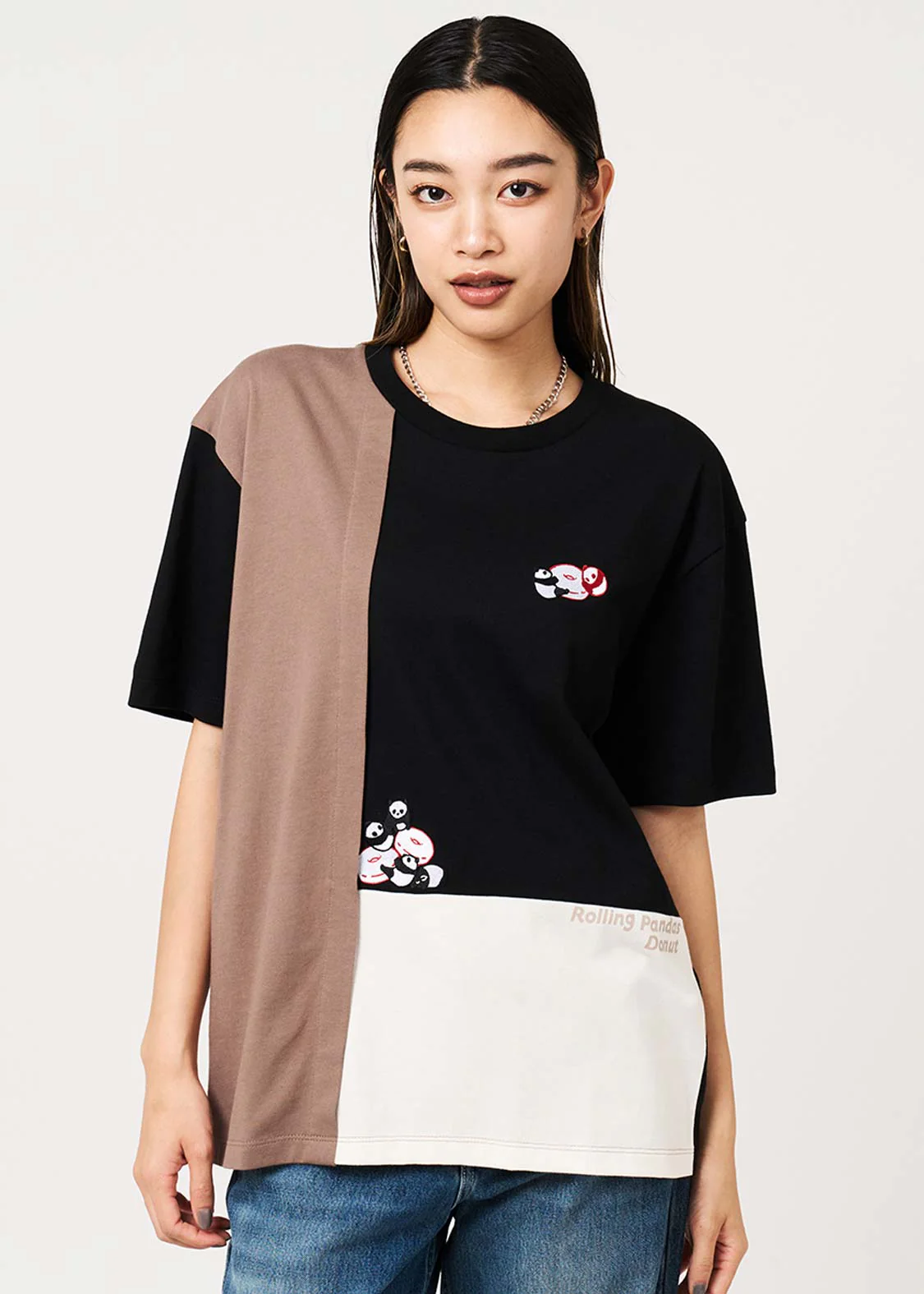 Rolling Panda's Donuts | Color Block T-Shirt - Image 9