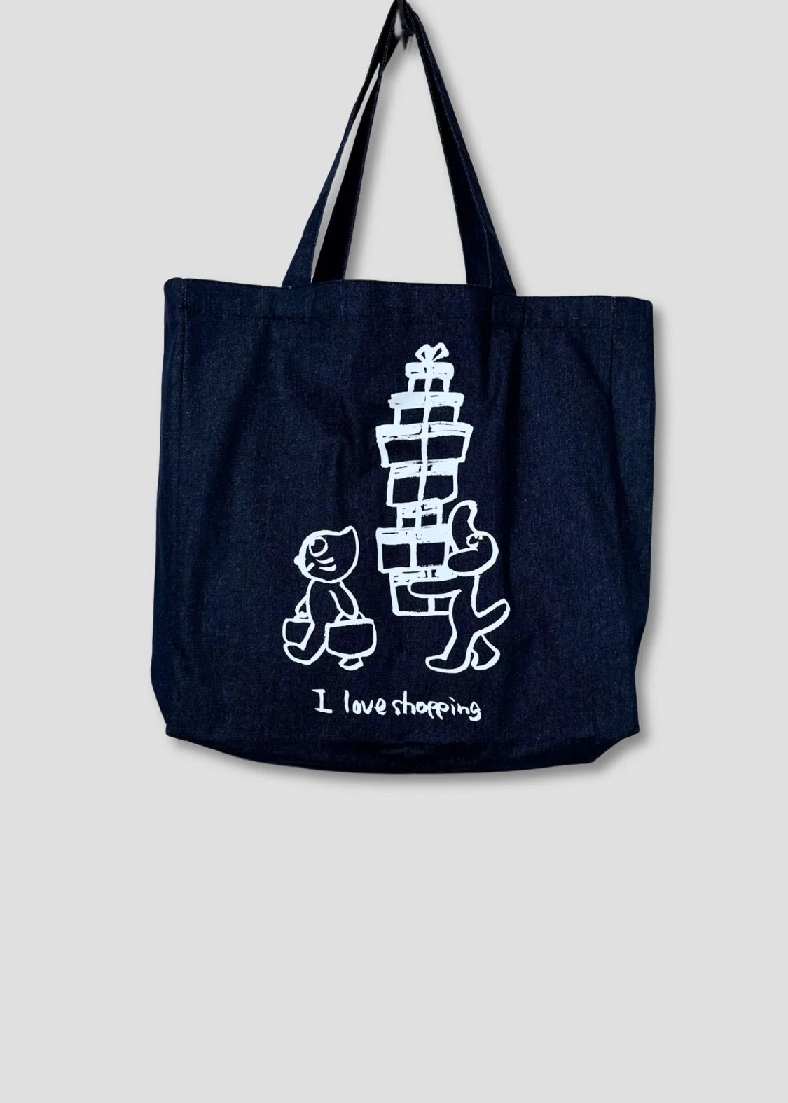 SANDER STUDIO - I Love Shopping | Denim Tote Bag - Image 4