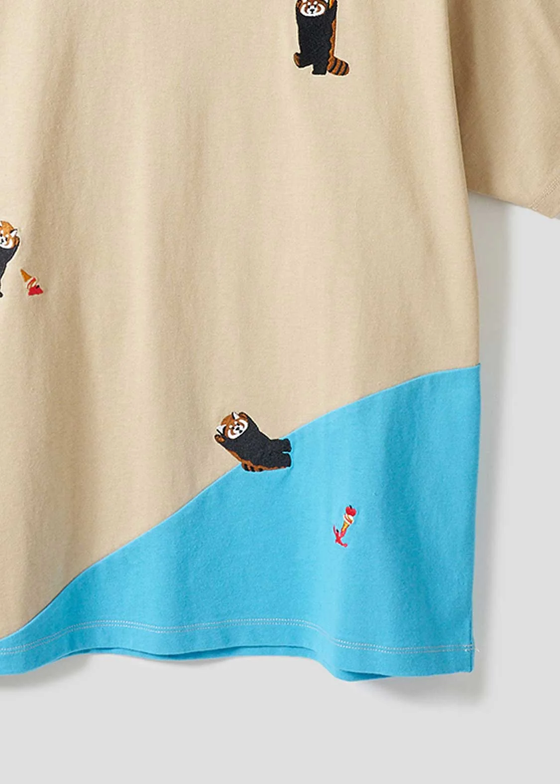 Sea Side Switching Big Silhouette Short Sleeve Tee (Ikaku Yummy Dance) - Image 5