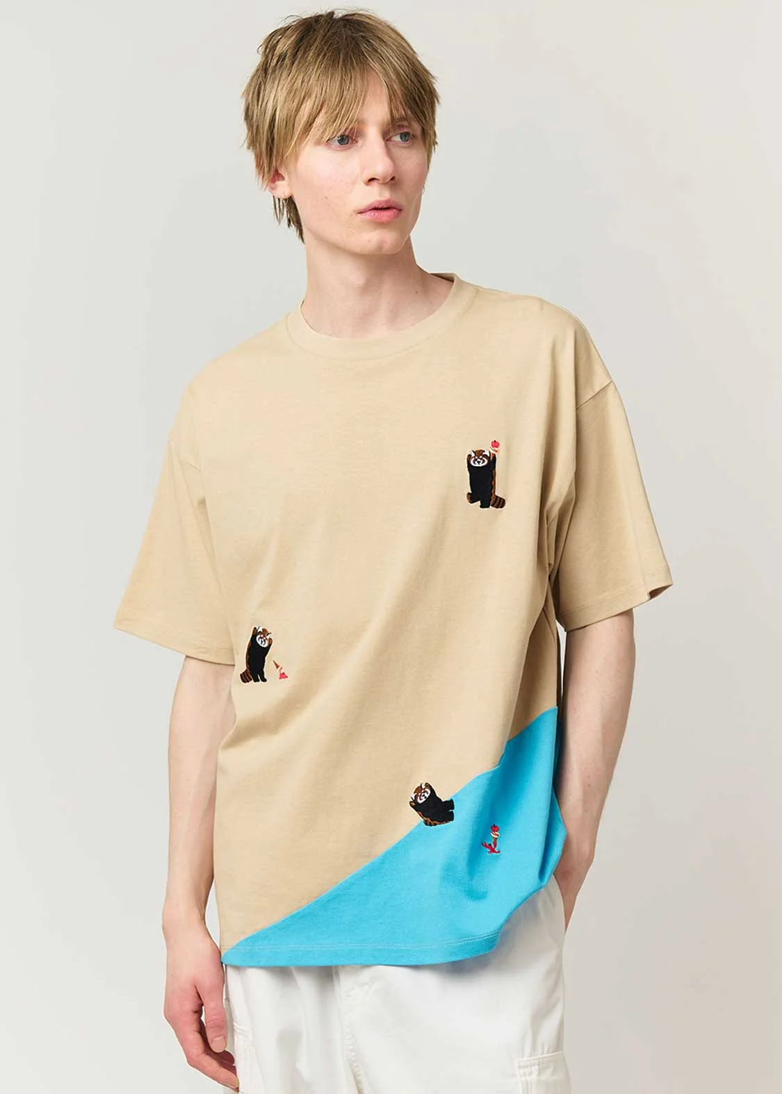 Sea Side Switching Big Silhouette Short Sleeve Tee (Ikaku Yummy Dance) - Image 7