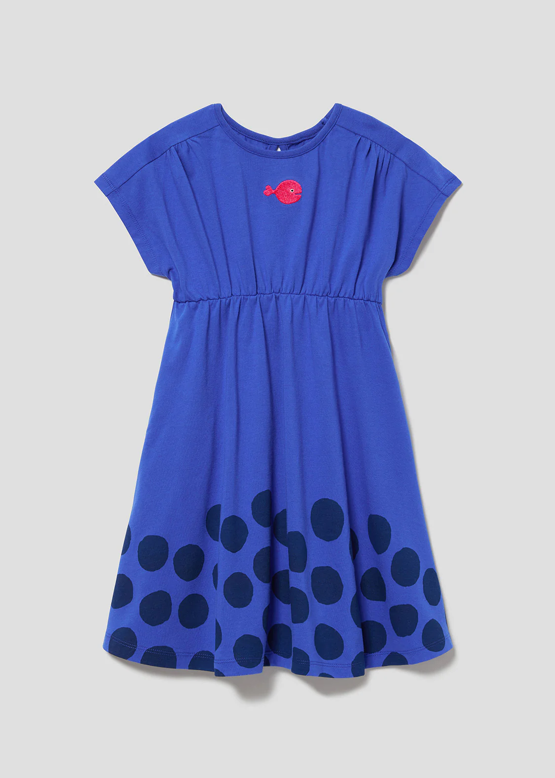 Waist Gather Short Sleeve One-Piece (Taro Gomi_Kingyo ga Nigeta Kingyosan Dots) - Baby - Image 9